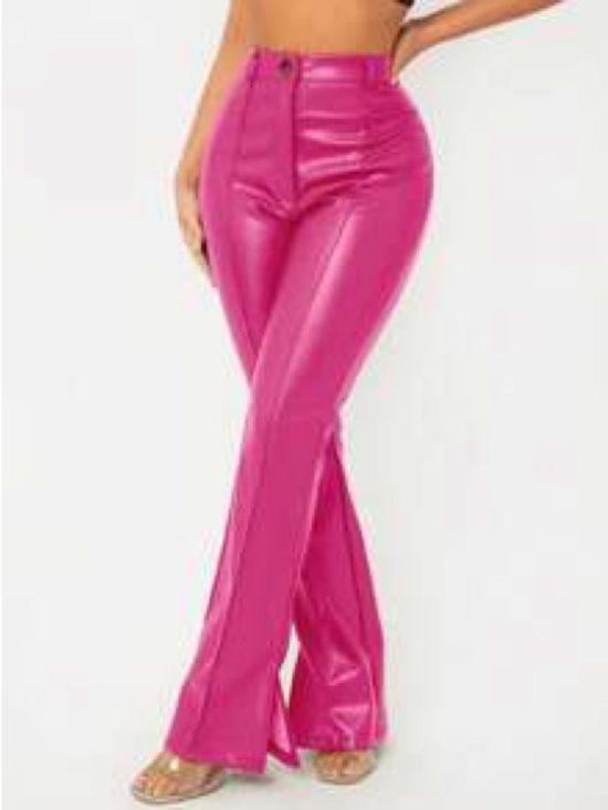 Pants - Women’s Split Hem PU Leather Flare Leg Pants Size XL